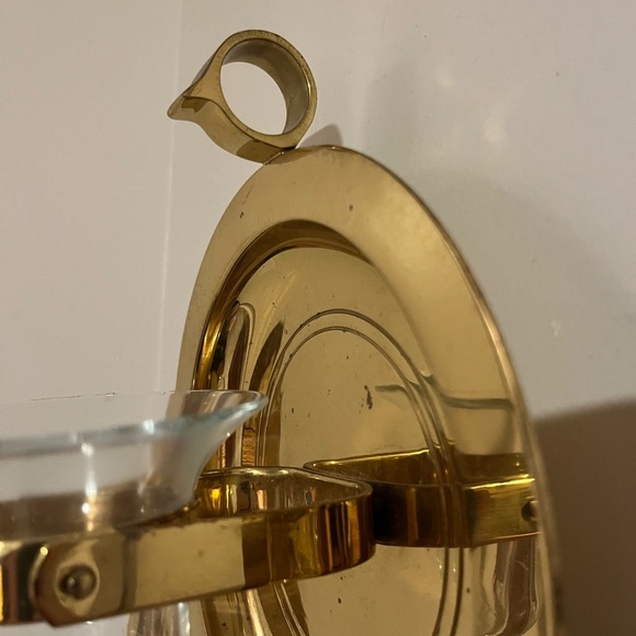 Brass Wall Sconce with Glass Candle Holder - Picture 4 of 5
